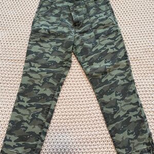 Kut from the Kloth Reese Ankle Straight Leg Jeans in Green Camo